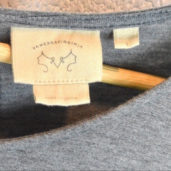 VANESSA VIRGINIA Dayla Jersey Knit Wrap Tie Tunic Tee, Size Small - Gray - Picture 6 of 7